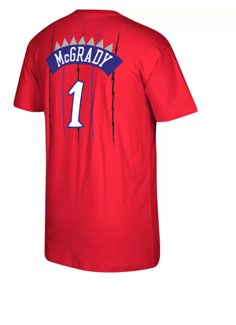 Toronto Raptors Tracy McGrady Mitchell & Ness Red Reload Name & Number T-Shirt for Men product image 3, provided for visual