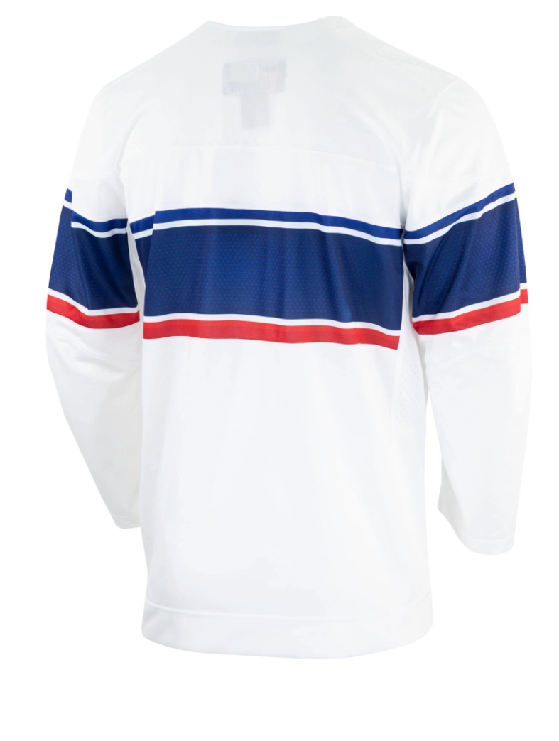 Mens USA Hockey 2022 Nike Olympic Home White Replica Jersey product image 2, provided for visual reference and product
