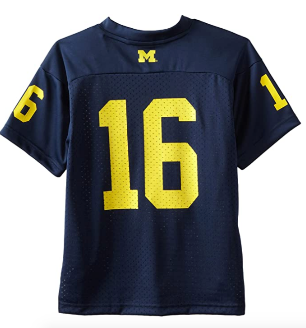 Youth NCAA Michigan Wolverines #16 Replica Jersey product image 2, provided for visual reference and product detail review