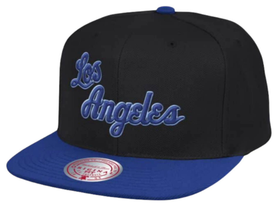 Los Angeles Lakers Mitchell & Ness Hardwood Classics Reload 2.0 Snapback Hat - Black/Blue product image 1, provided for