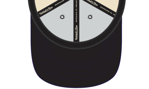 Brooklyn Nets Mitchell & Ness Natural 2 Tone Snapback Hat- Cream/Black product image 3, provided for visual reference and