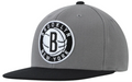 Brooklyn Nets Mitchell & Ness Two-Tone Wool Snapback Hat - Gray/Black for Men product image 1, provided for visual reference