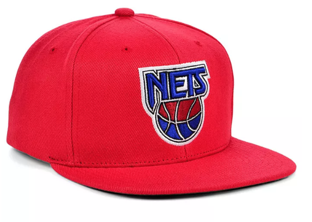 New Jersey Nets Mitchell & Ness Red Basic Core Snapback Hat for Men product image 2, provided for visual reference and