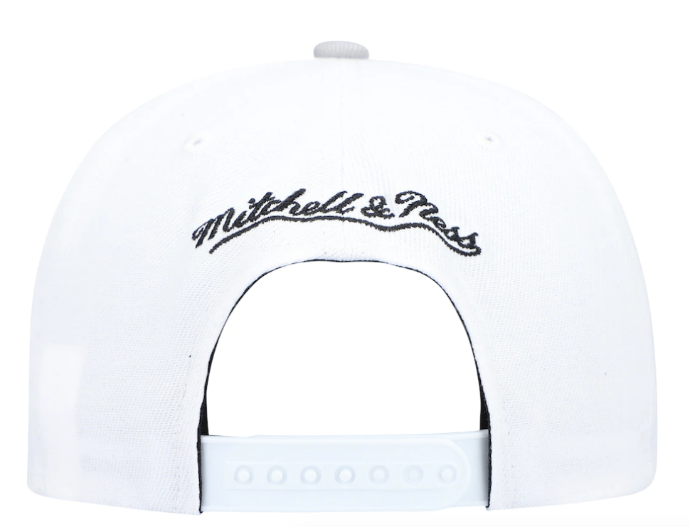 Brooklyn Nets Mitchell & Ness Core Basic Snapback Hat - White/Gray for Men product image 4, provided for visual reference