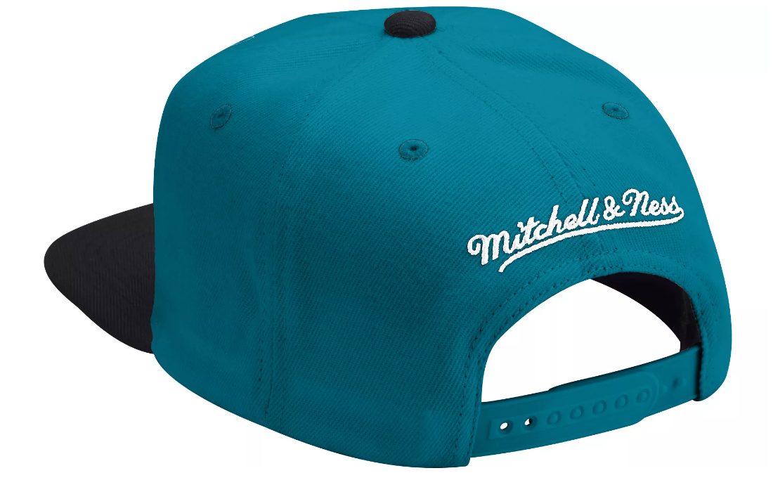 Detroit Pistons Mitchell & Ness HWC Teal/Black Snapback Hat for Men product image 2, provided for visual reference and