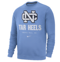 North Carolina Tar Heels Nike College Vault Club Crew Neck Sweatshirt for Men product image 1, provided for visual reference