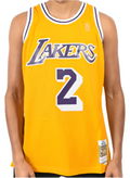 Los Angeles Lakers Derek Fisher Mitchell & Ness Gold 1996-97 Hardwood Classics Swingman Jersey for Men product image 1,