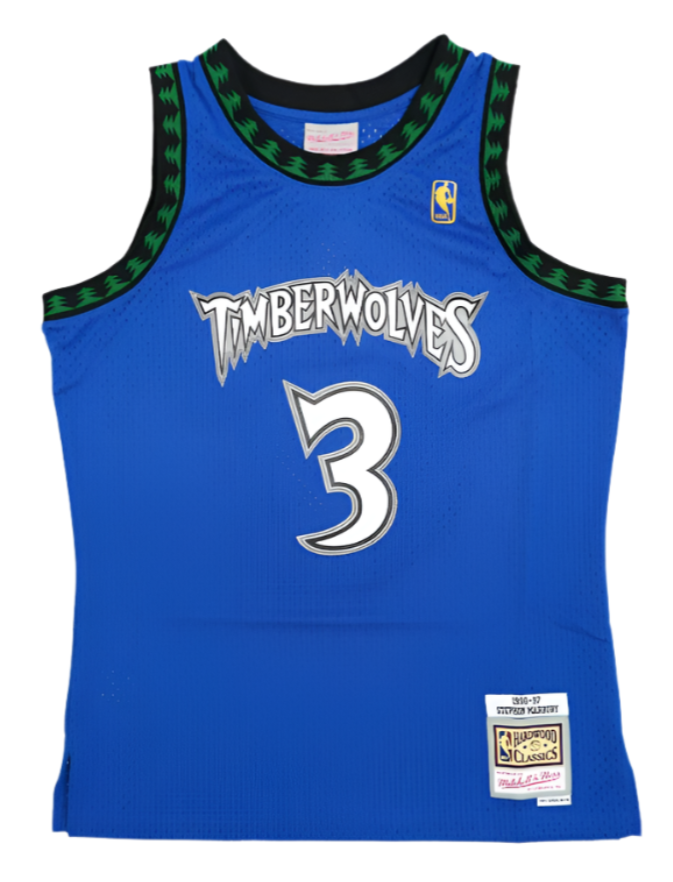 Minnesota Timberwolves Stephon Marbury Mitchell & Ness Blue Hardwood Classics Swingman Jersey for Men product image 1,