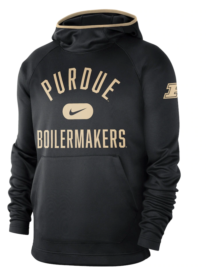 Purdue Boilermakers Nike Basketball Spotlight Performance Raglan Pullover Hoodie - Black product image 1, provided for