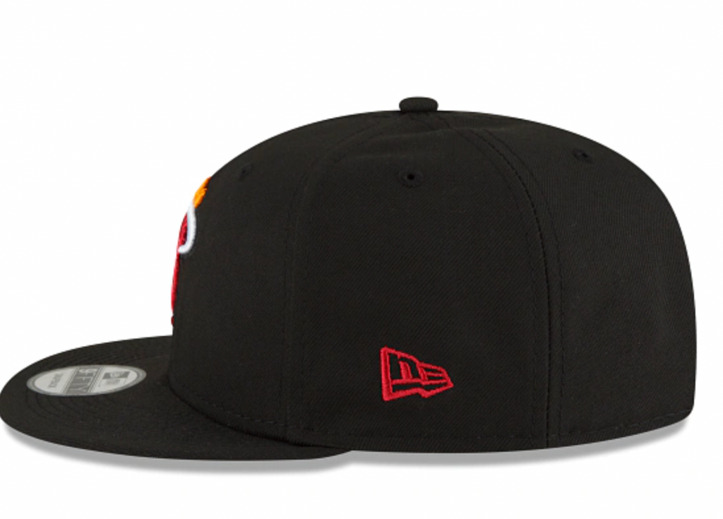 Mens Miami Heat NBA 2022 Back Half New Era Black 9FIFTY Snapback Hat product image 6, provided for visual reference and