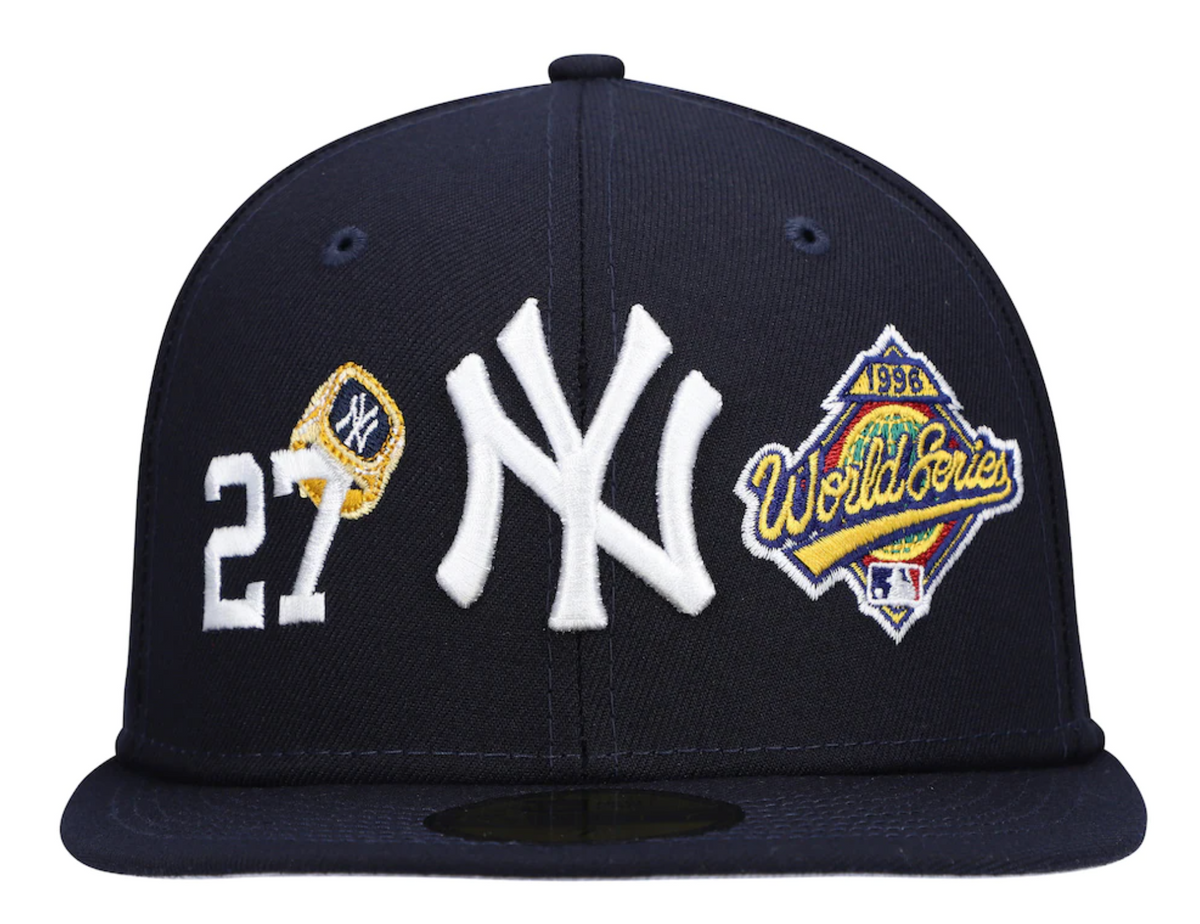 New York Yankees 27 Time World Series Champions Edition Navy New Era 59FIFTY Fitted Hat product image 2, provided for visual