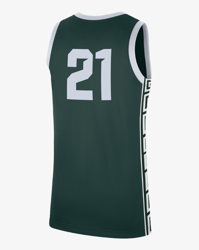 Michigan State Spartans Nike Replica #21 Basketball Jersey – Green for Men product image 2, provided for visual reference