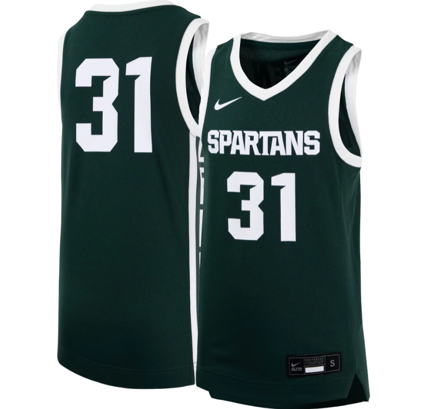 Michigan State Spartans Nike Replica #31 Basketball Jersey – Green for Men product image 1, provided for visual reference