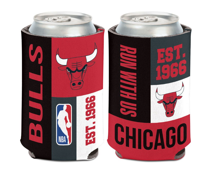 Chicago Bulls Color Block 12 oz. Can Cooler By Wincraft product image 1, provided for visual reference and product detail