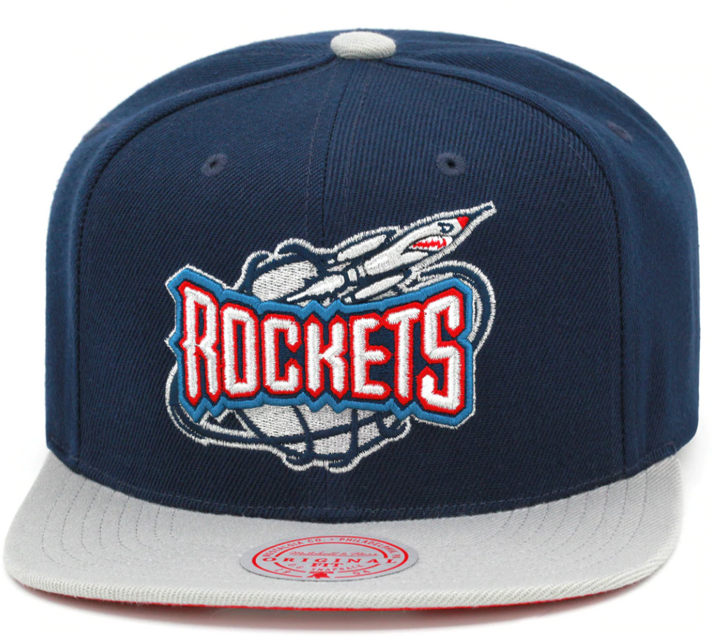 Houston Rockets Mitchell & Ness Hardwood Classics Reload 2.0 Snapback Hat - Navy/Gray product image 1, provided for visual