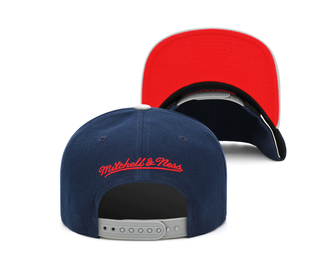 Houston Rockets Mitchell & Ness Hardwood Classics Reload 2.0 Snapback Hat - Navy/Gray product image 2, provided for visual