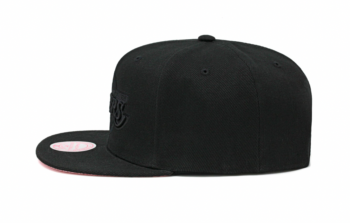 Los Angeles Lakers Mitchell & Ness Tonal Black Pink Moon Snapback Hat product image 3, provided for visual reference and