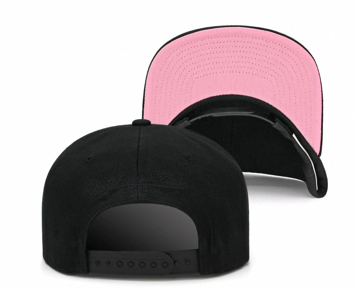 Los Angeles Lakers Mitchell & Ness Tonal Black Pink Moon Snapback Hat product image 4, provided for visual reference and