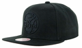 Philadelphia 76ers Mitchell & Ness Tonal Black Pink Moon Snapback Hat product image 1, provided for visual reference and