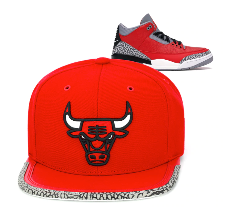 Chicago Bulls Day 3 Red/ Concrete Gray Mitchell & Ness Snapback Hat product image 4, provided for visual reference and