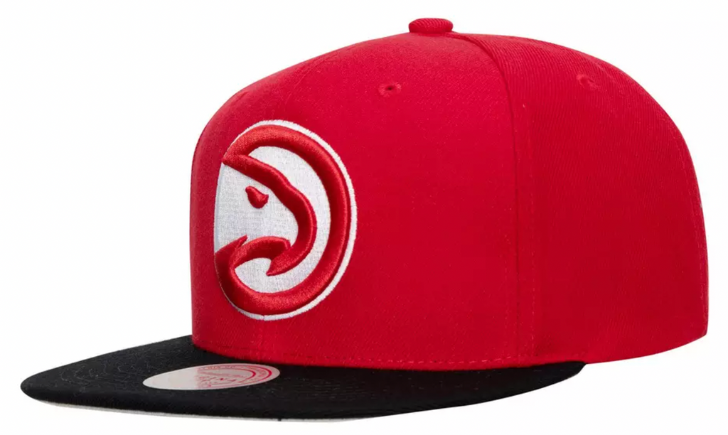 Atlanta Hawks Mitchell & Ness 2 Tone Red/Black 2.0 Snapback Hat for Men product image 1, provided for visual reference and