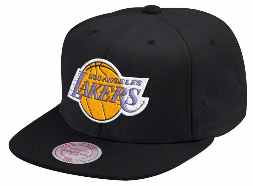 Mitchell & Ness Los Angeles Lakers Black Adjustable Snapback Hat for Men product image 1, provided for visual reference and