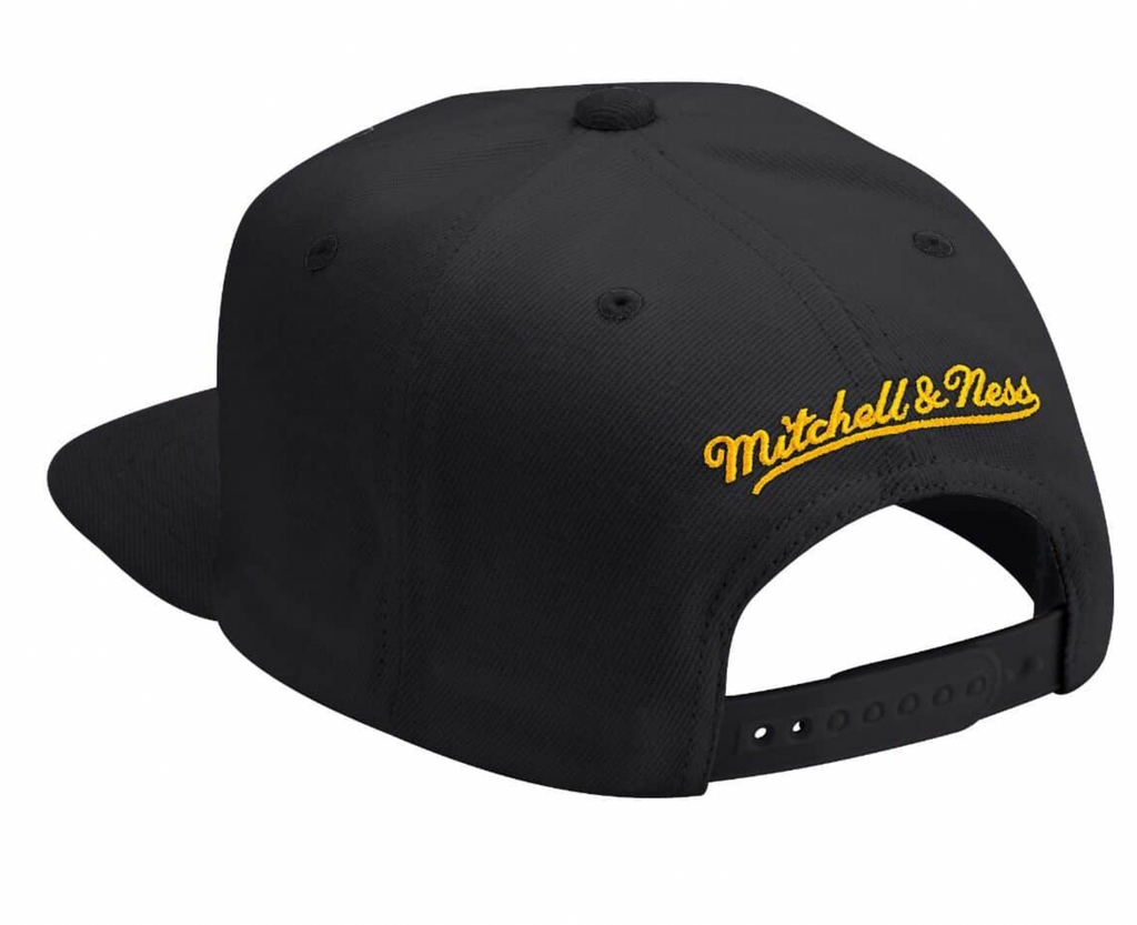 Mitchell & Ness Los Angeles Lakers Black Adjustable Snapback Hat for Men product image 2, provided for visual reference and
