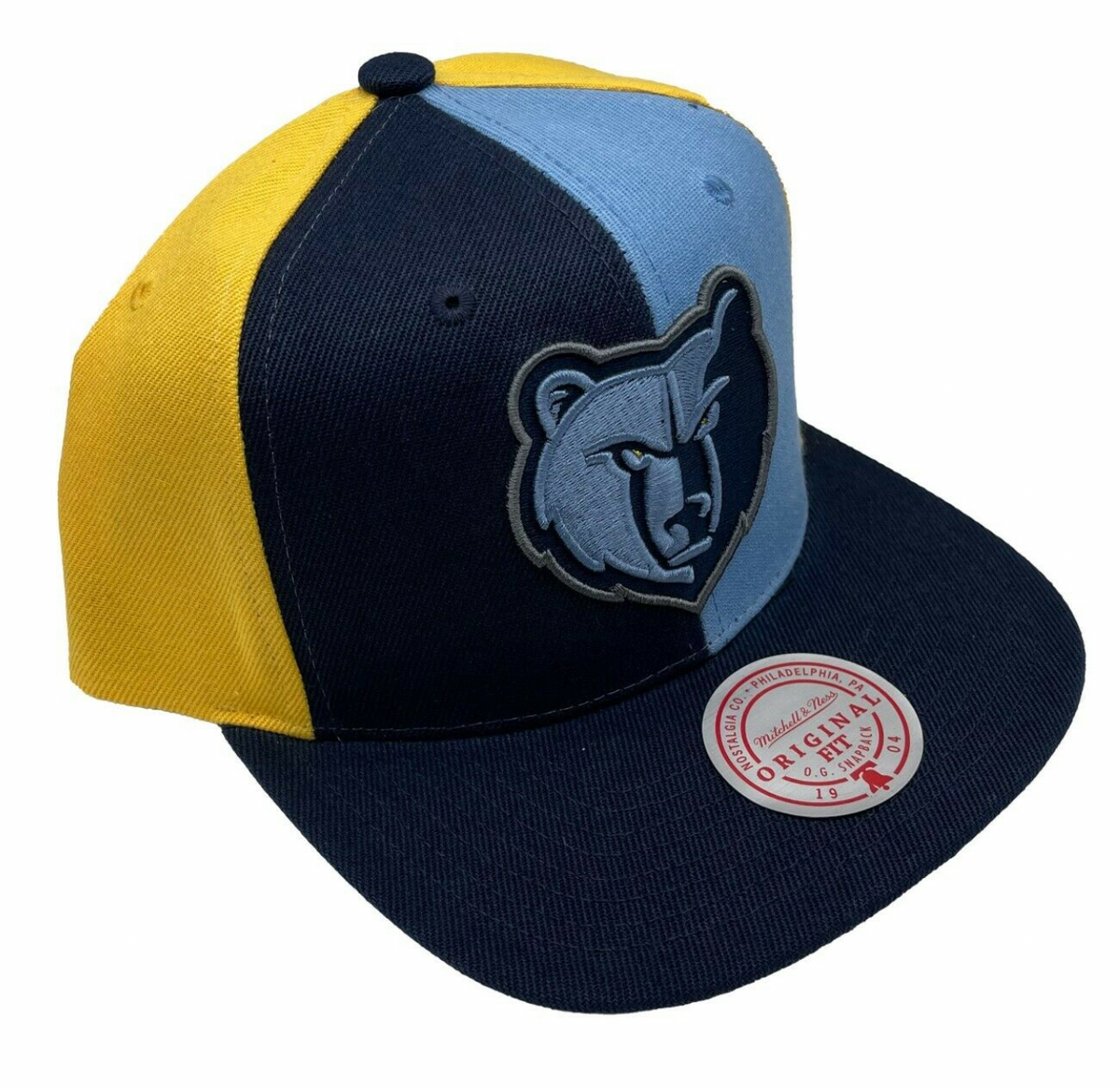 Memphis Grizzlies Mitchell & Ness NBA Pinwheel Snapback Hat product image 2, provided for visual reference and product