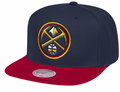 Mens NBA Denver Nuggets 2 Tone Navy/ Maroon Mitchell And Ness Basic Core Snapback Hat product image 1, provided for visual