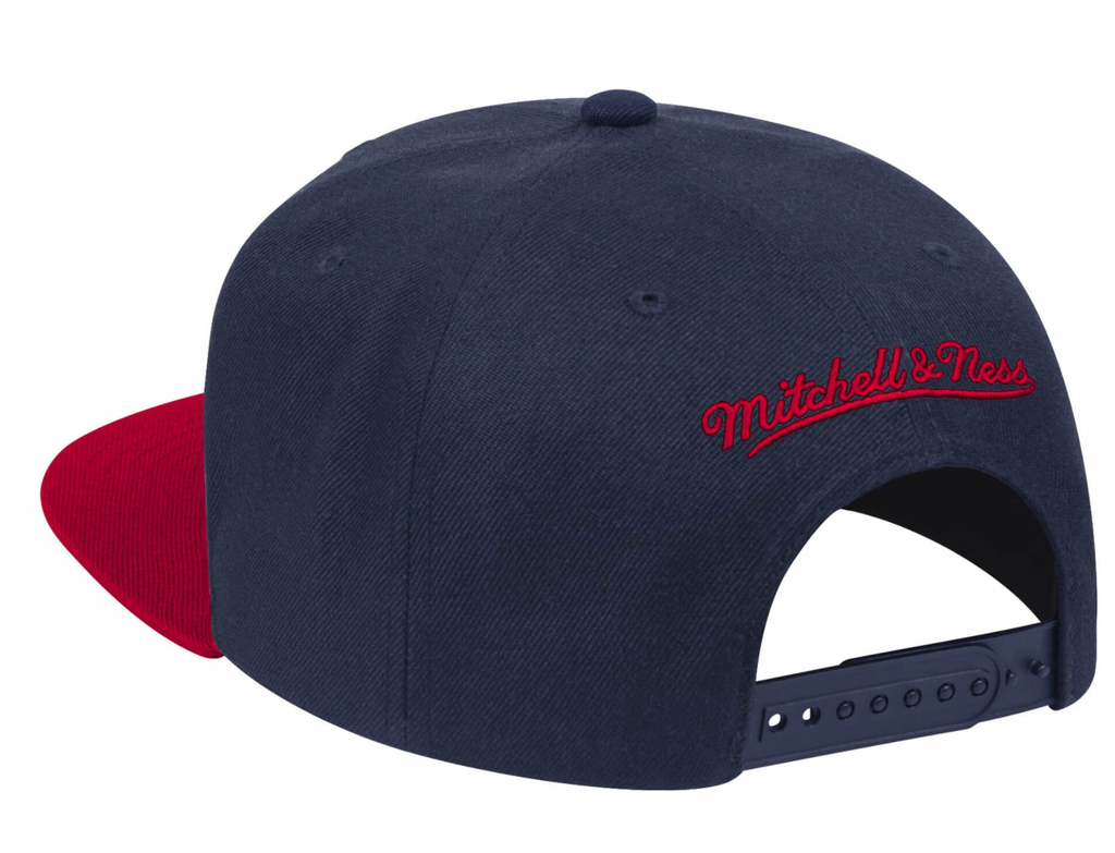 Mens NBA Denver Nuggets 2 Tone Navy/ Maroon Mitchell And Ness Basic Core Snapback Hat product image 2, provided for visual