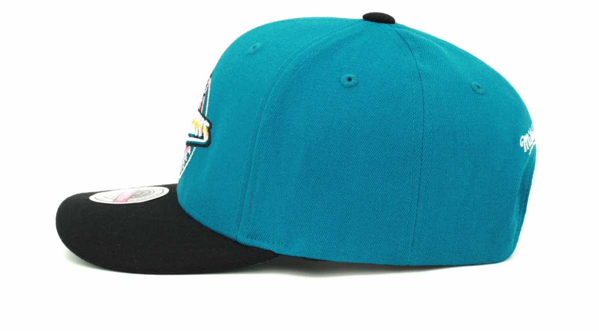 Detroit Pistons Mitchell & Ness 2 Tone 2.0 Teal Snapback Hat for Men product image 3, provided for visual reference and