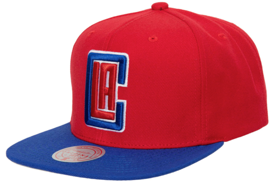 Mens Los Angeles Clippers 2-Tone Red/Royal 2.0 Mitchell & Ness Snapback Hat product image 1, provided for visual reference