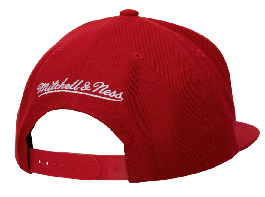 Miami Heat Mitchell & Ness HWC Ground 2.0 Snapback Hat-Red for Men product image 2, provided for visual reference and