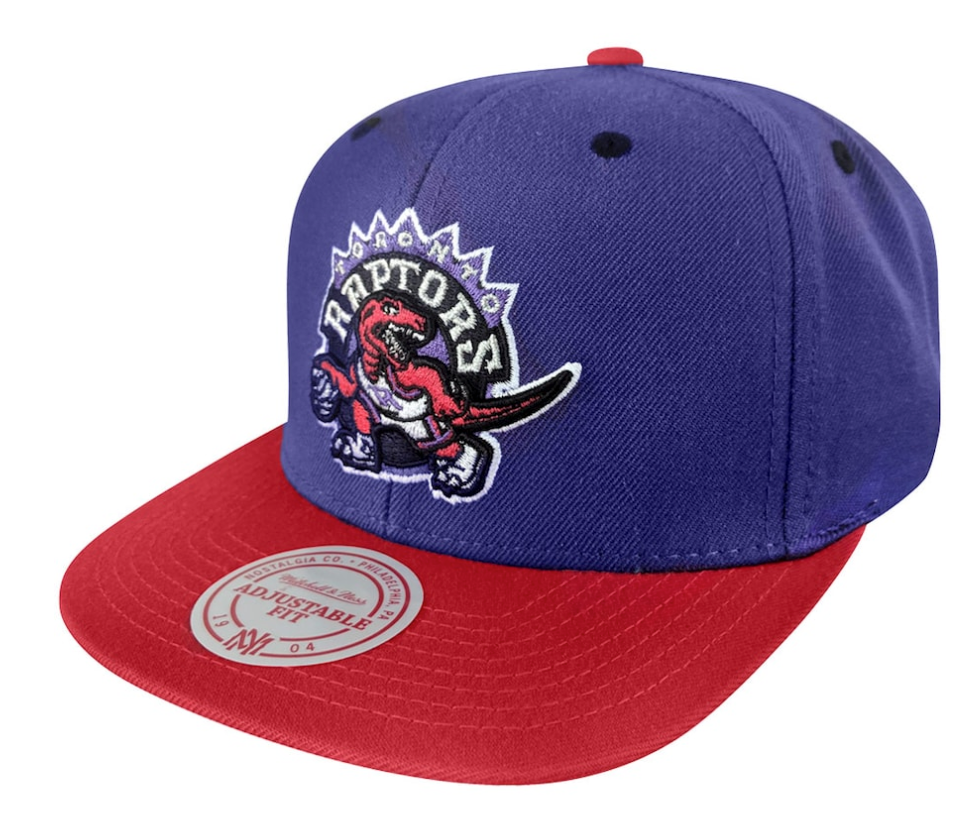 Toronto Raptors 2-Tone 2.0 Purple/Red Snapback Hat By Mitchell & Ness for Men product image 1, provided for visual reference