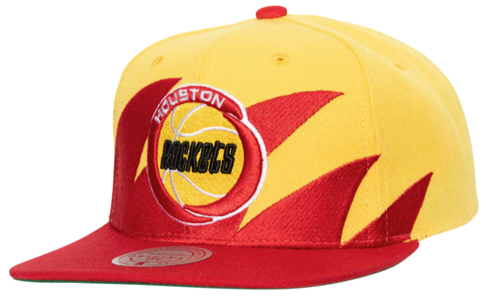 Houston Rockets Sharktooth Mitchell & Ness Snapback Hat product image 1, provided for visual reference and product detail