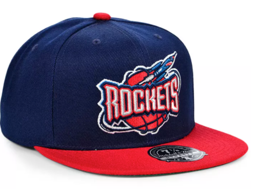 Houston Rockets HWC Ground 2-Tone 2.0 Navy/Red Mitchell & Ness Snapback Hat product image 1, provided for visual reference