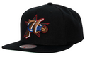 Philadelphia 76ers Black Ground 2.0 Snapback Hat By Mitchell And Ness product image 1, provided for visual reference and