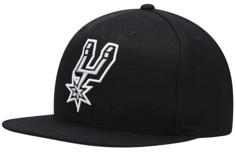 Mitchell & Ness San Antonio Spurs Core Black Adjustable Snapback Hat for Men product image 1, provided for visual reference