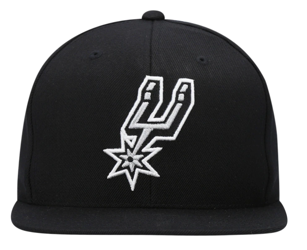 Mitchell & Ness San Antonio Spurs Core Black Adjustable Snapback Hat for Men product image 2, provided for visual reference