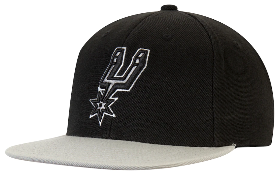 Mitchell & Ness San Antonio Spurs 2-Tone 2.0 Black/Gray Adjustable Snapback Hat for Men product image 1, provided for visual
