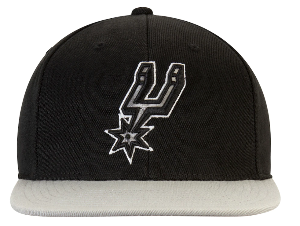Mitchell & Ness San Antonio Spurs 2-Tone 2.0 Black/Gray Adjustable Snapback Hat for Men product image 2, provided for visual