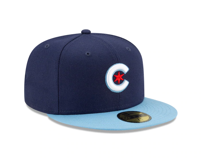 Chicago Cubs New Era Navy/Light Blue City Connect 59FIFTY Fitted Hat for Men product image 2, provided for visual reference