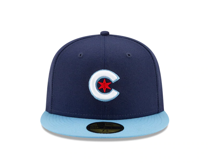 Chicago Cubs New Era Navy/Light Blue City Connect 59FIFTY Fitted Hat for Men product image 3, provided for visual reference