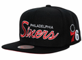 Philadelphia 76ers Team Script 2.0 Mitchell & Ness Snapback Hat product image 1, provided for visual reference and product