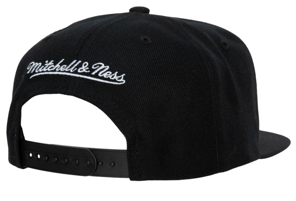 Philadelphia 76ers Team Script 2.0 Mitchell & Ness Snapback Hat product image 2, provided for visual reference and product
