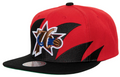 Philadelphia 76ers HWC Sharktooth Mitchell & Ness Snapback Hat product image 1, provided for visual reference and product