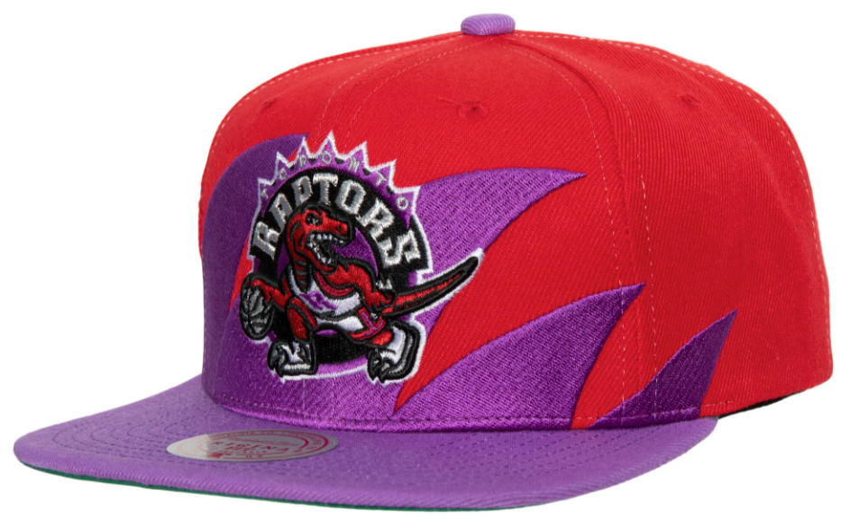 Toronto Raptors HWC Sharktooth Mitchell & Ness Snapback Hat product image 1, provided for visual reference and product
