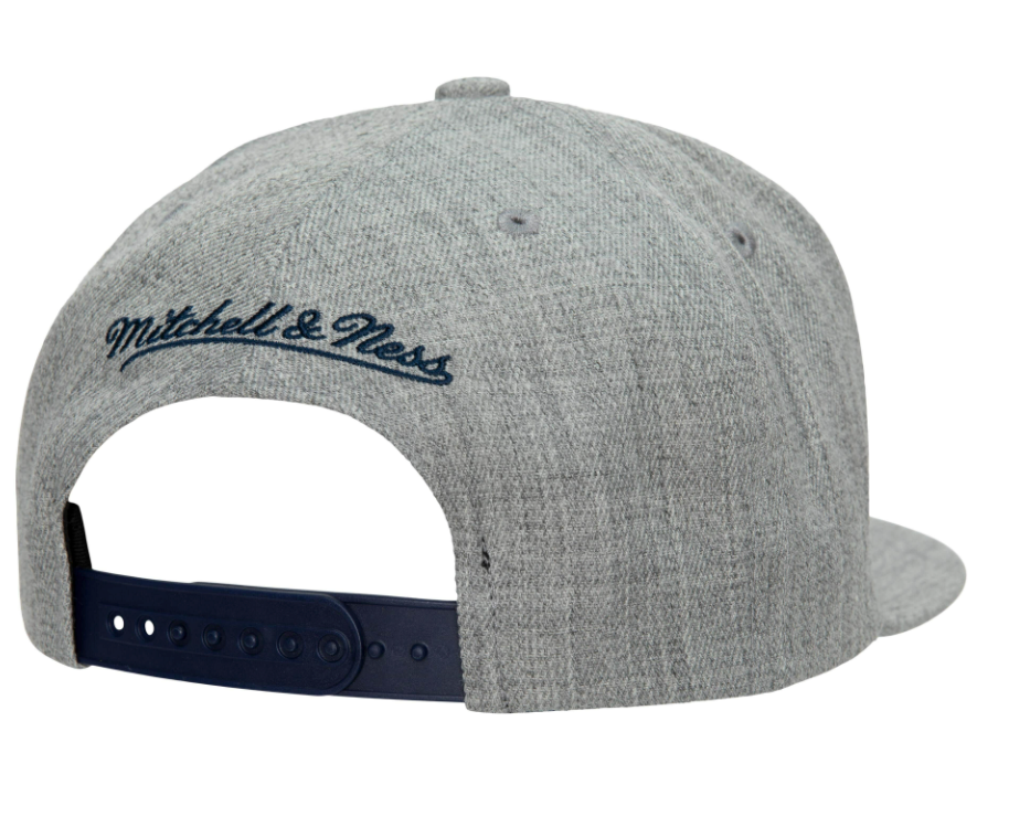 New Jersey Nets HWC Gray Heather 2.0 Mitchell & Ness Snapback Hat product image 2, provided for visual reference and product