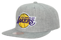 Los Angeles Lakers Gray Heathered 2.0 Mitchell & Ness Snapback Hat product image 1, provided for visual reference and