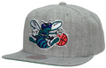 Charlotte Hornets HWC Gray Heathered 2.0 Mitchell & Ness Snapback Hat product image 1, provided for visual reference and